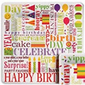  Text Birthday 10 inch Square Paper Plate: Kitchen & Dining
