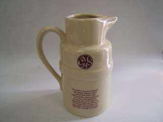 Mount Hope Estate and Winery PA Collector Club Pottery Pitcher USA VGC 