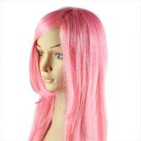 Wavy Vocaloid Megurine Luka Pink long curly Cosplay full Wig wigs hair 