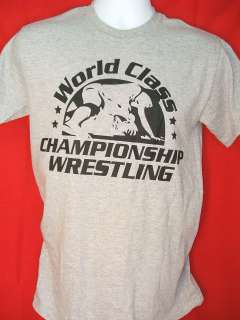 WORLD CLASS CHAMPIONSHIP WRESTLING WCCW Grey T shirt  