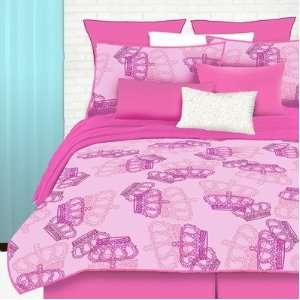 Crowns Comforter Set in Pink Size Queen 