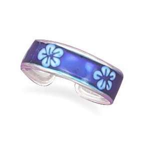  Blue Flower Epoxy Toe Ring: Jewelry
