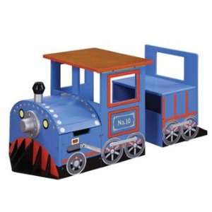  Blue Train Writing Table with Bench Set for Kids