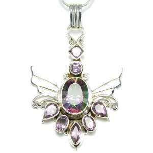 Sterling Silver Mystic Topaz and Natural Untreated Amethyst 10ct 