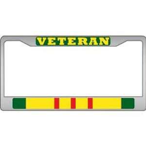  Vietnam Veteran Ribbon Chrome License Plate Frame 