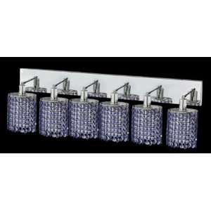 Mini 6 Light Oblong Canopy Ellipse Wall Sconce in Chrome Crystal Color 
